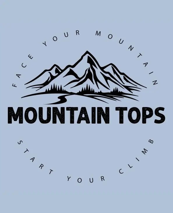 Faith Moves Mountains in Baby Blue, front left chest