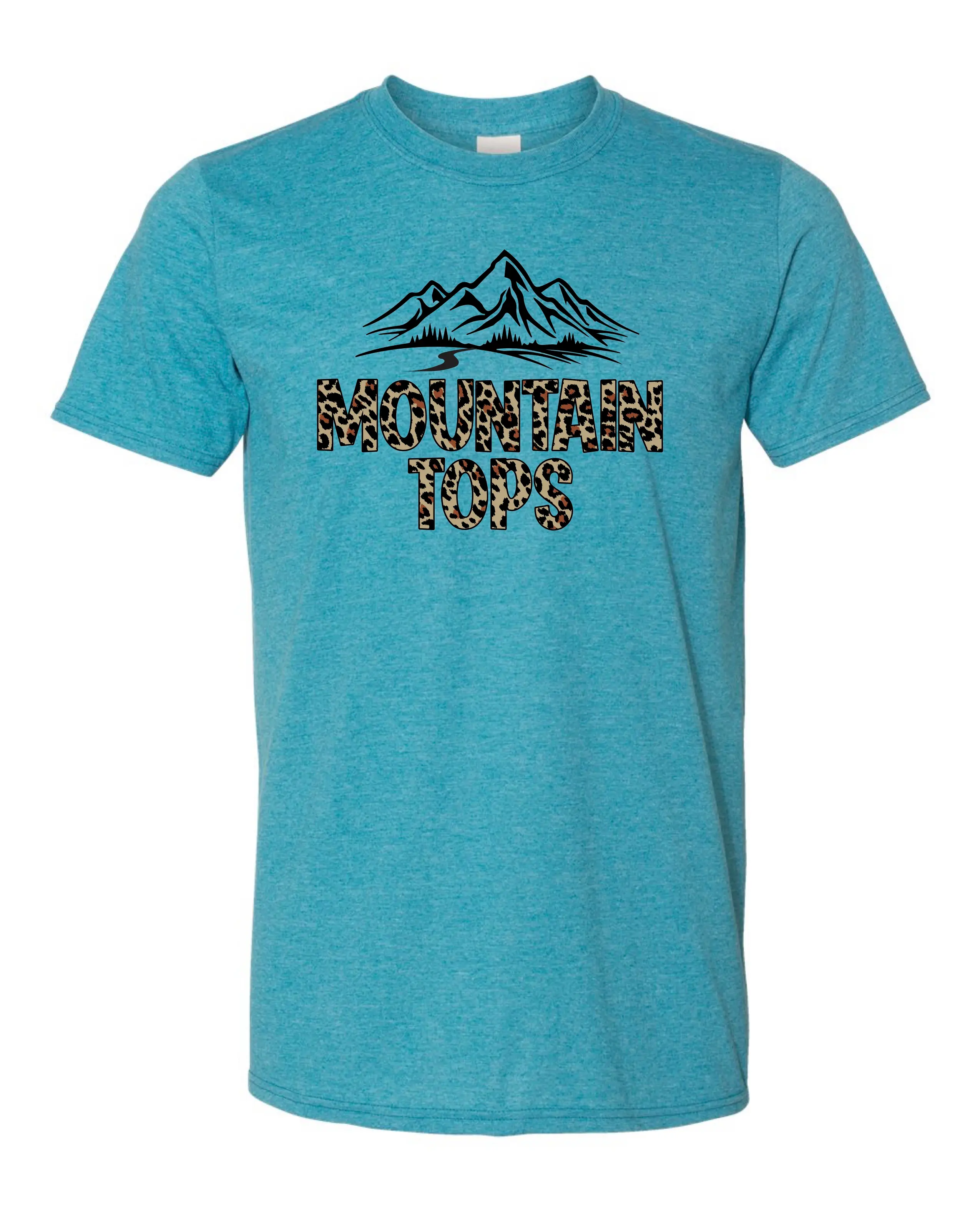 Leopard Logo in Heather Galapagos Blue, front