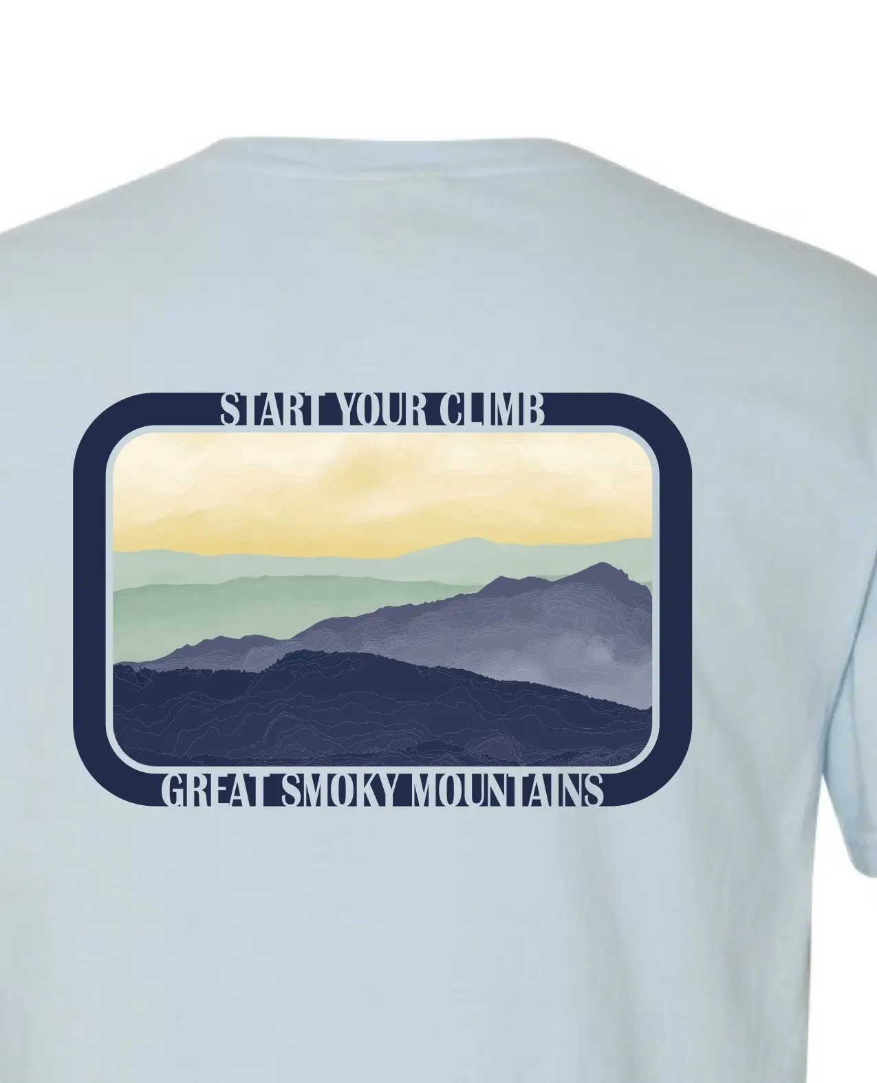 Start Your Climb in Chambray, print detail